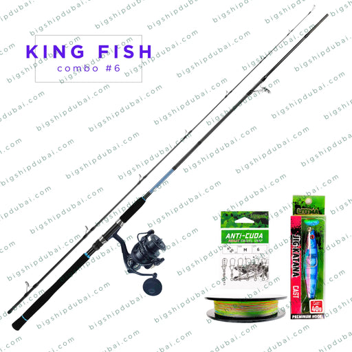 King Fish Combo #6 – Premium fishing rod, reel, line, and lures for ultimate saltwater fishing performance.