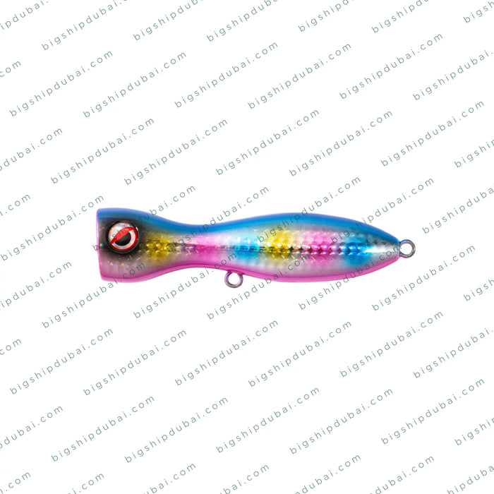 Colorful fishing lure on a white background with 'bigshipdubai.com' branding.