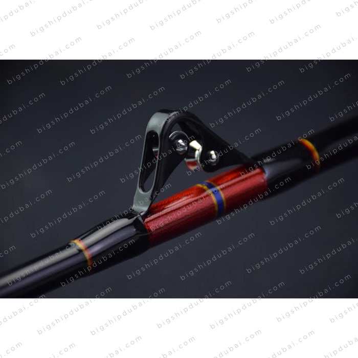 Close-up of the SEAHAWK Black Marlin trolling rod guide